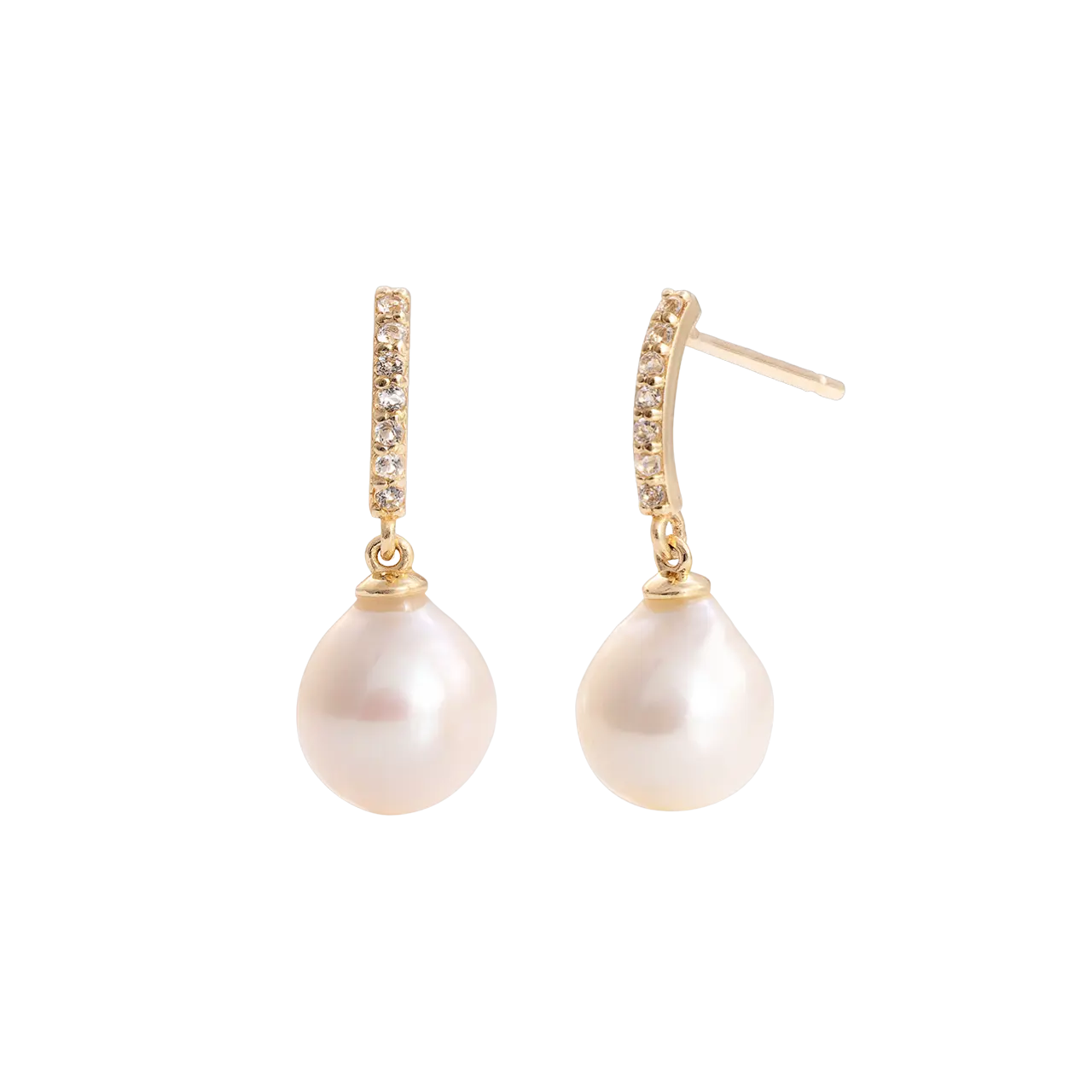 Ohrringe Paved Swing&Pearl • Gold 14K LisaConcept