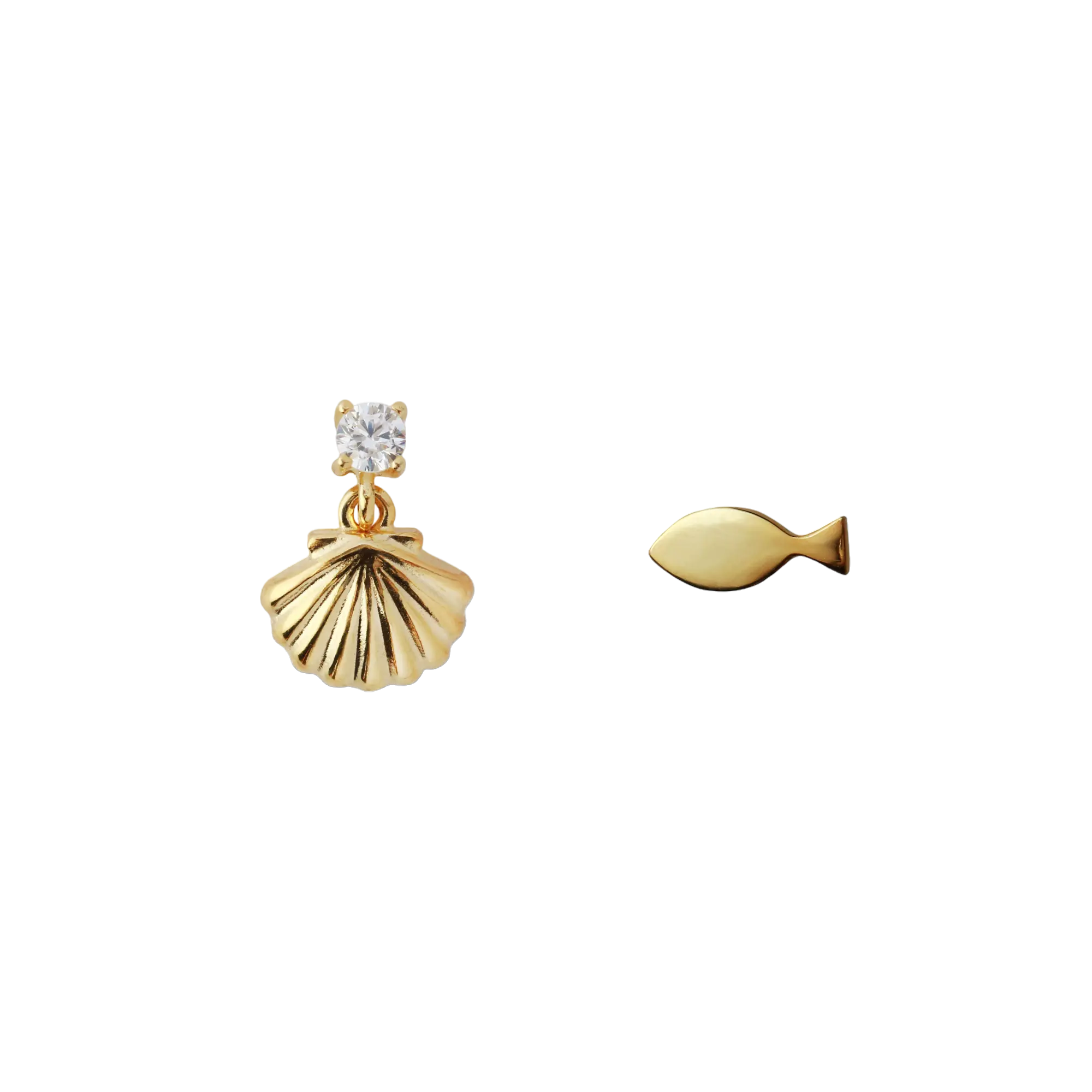 Ohrringe Suspended Seashell & Fish LisaConcept