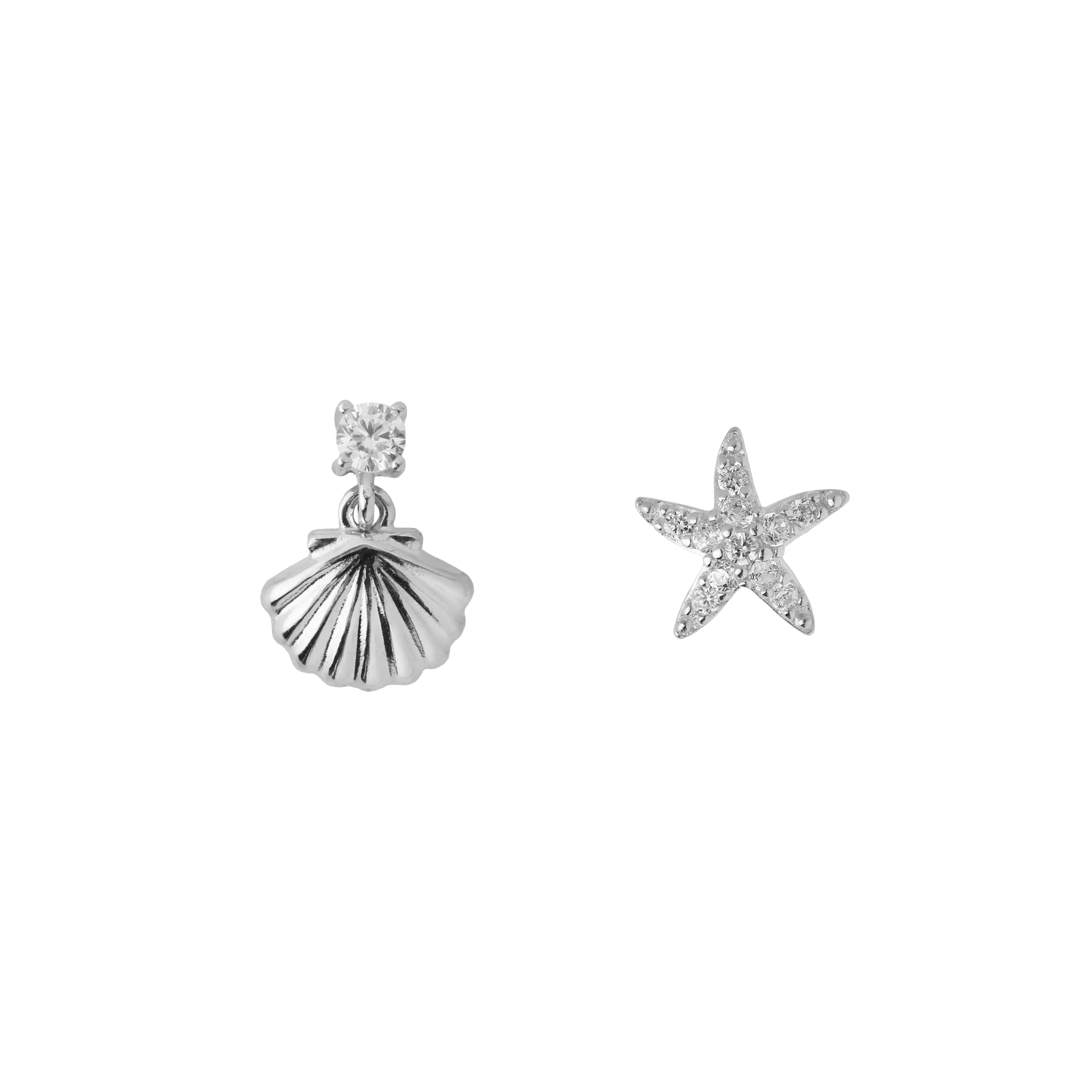 Ohrringe Suspended Seashell & Starfish LisaConcept