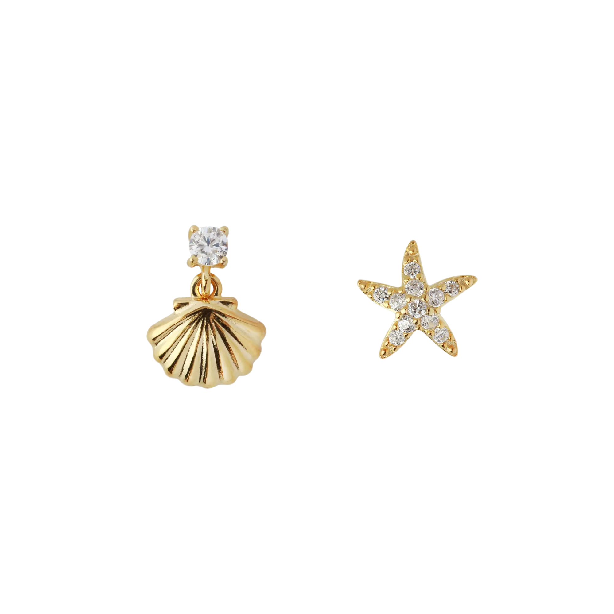 Ohrringe Suspended Seashell & Starfish LisaConcept