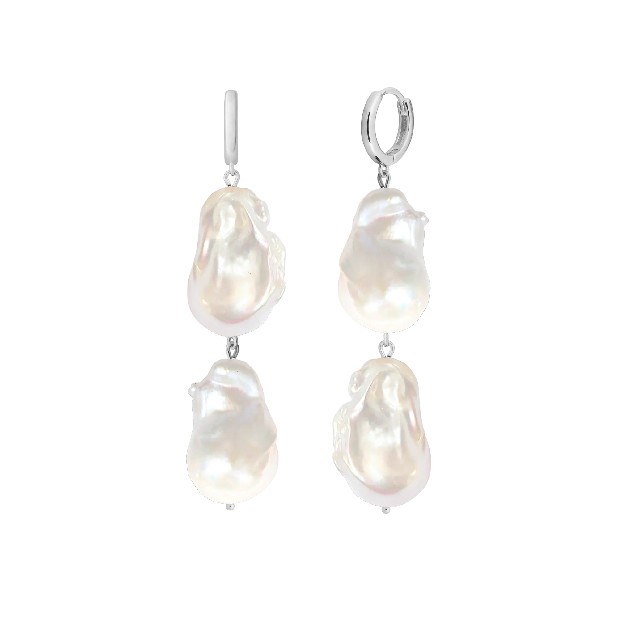 Ohrringe White Pearl Double Drop LisaConcept
