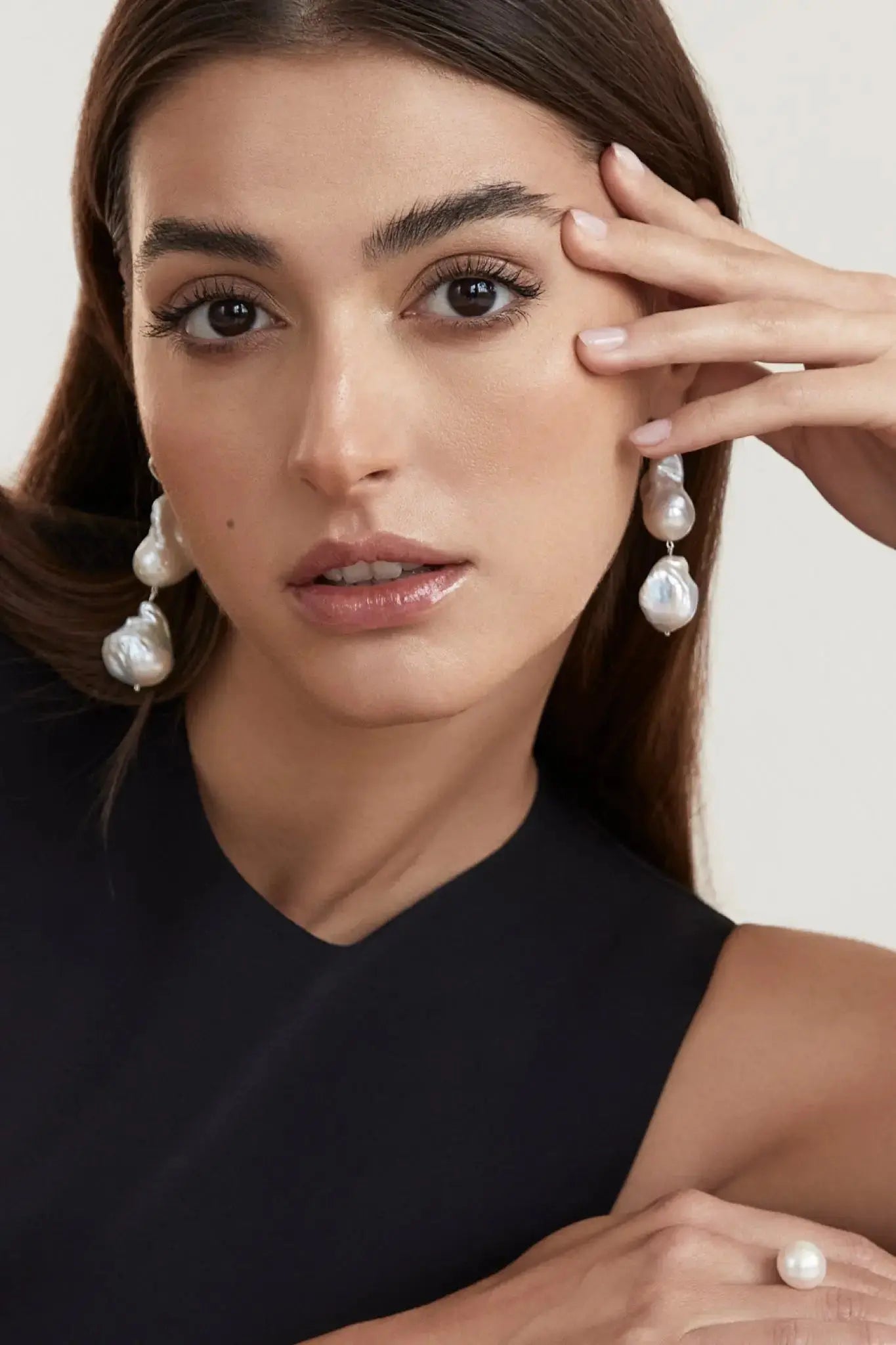 Ohrringe White Pearl Double Drop LisaConcept