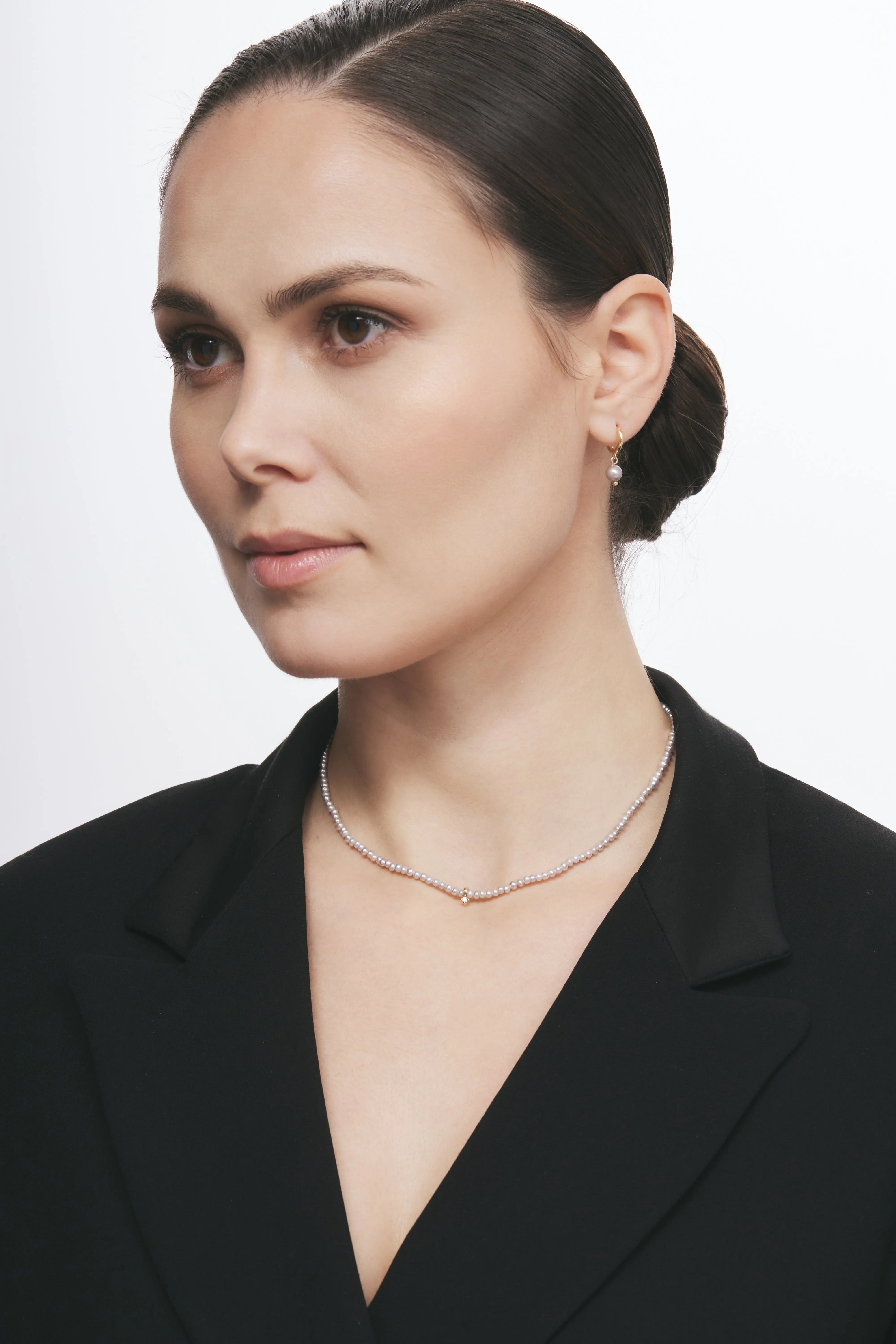 Collier Grey Pearls&Diamond Lisa&Co.