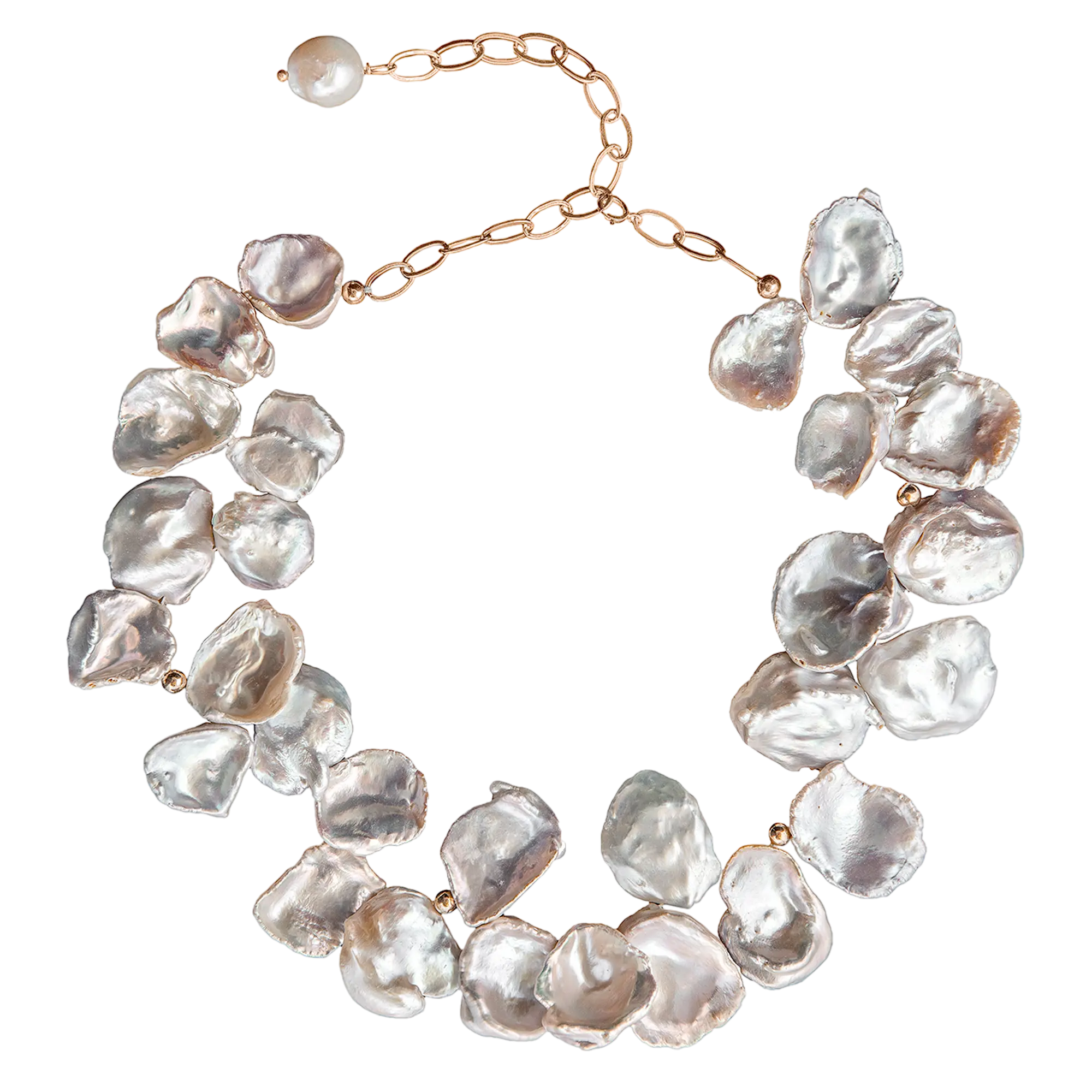 Collier Iridescent Keshi Pearls LisaConcept