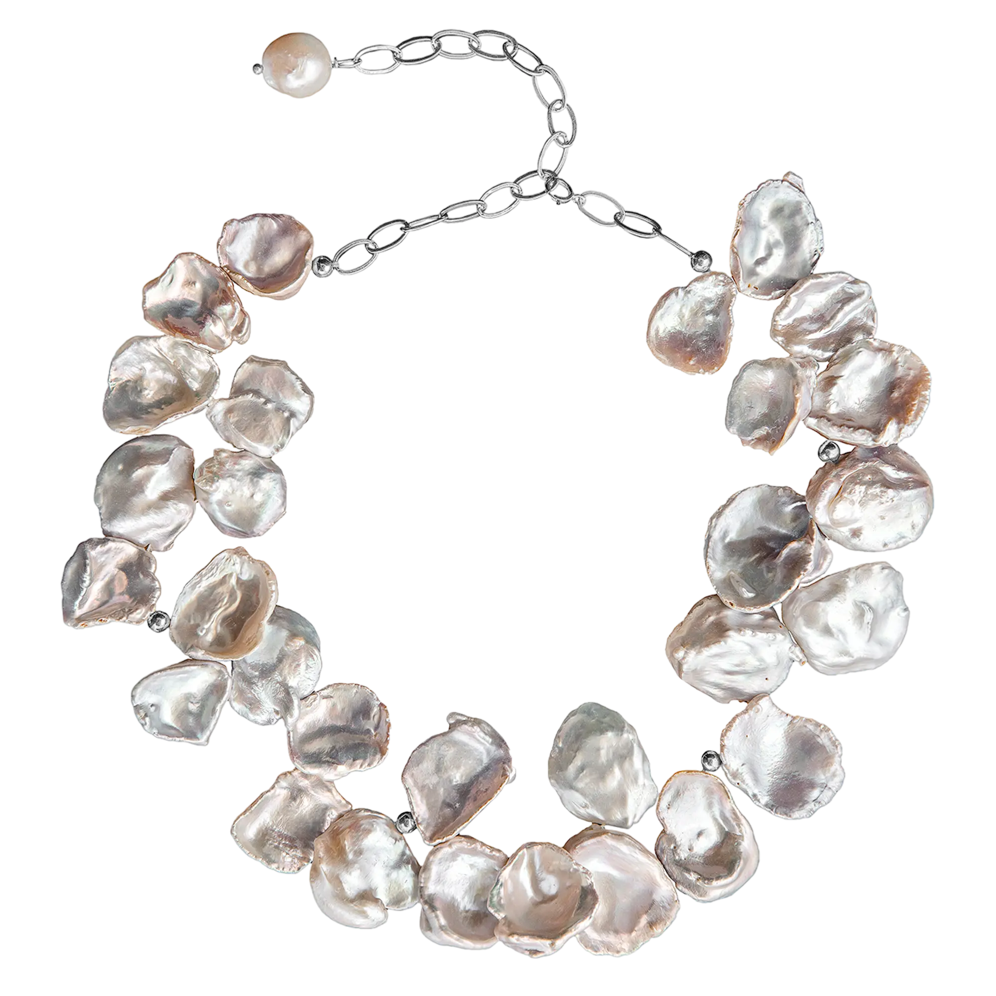 Collier Iridescent Keshi Pearls LisaConcept