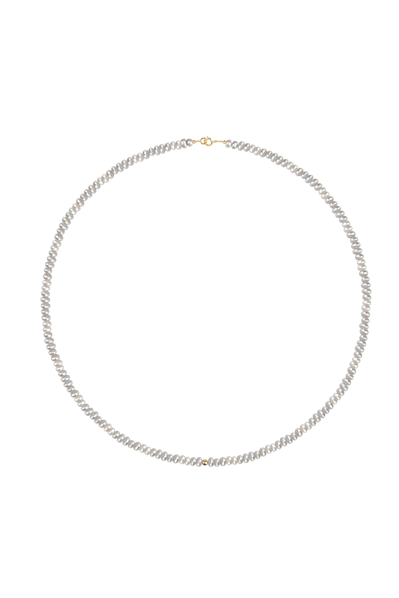 Collier Mini Pearl Bead - Grey Lisa&Co.