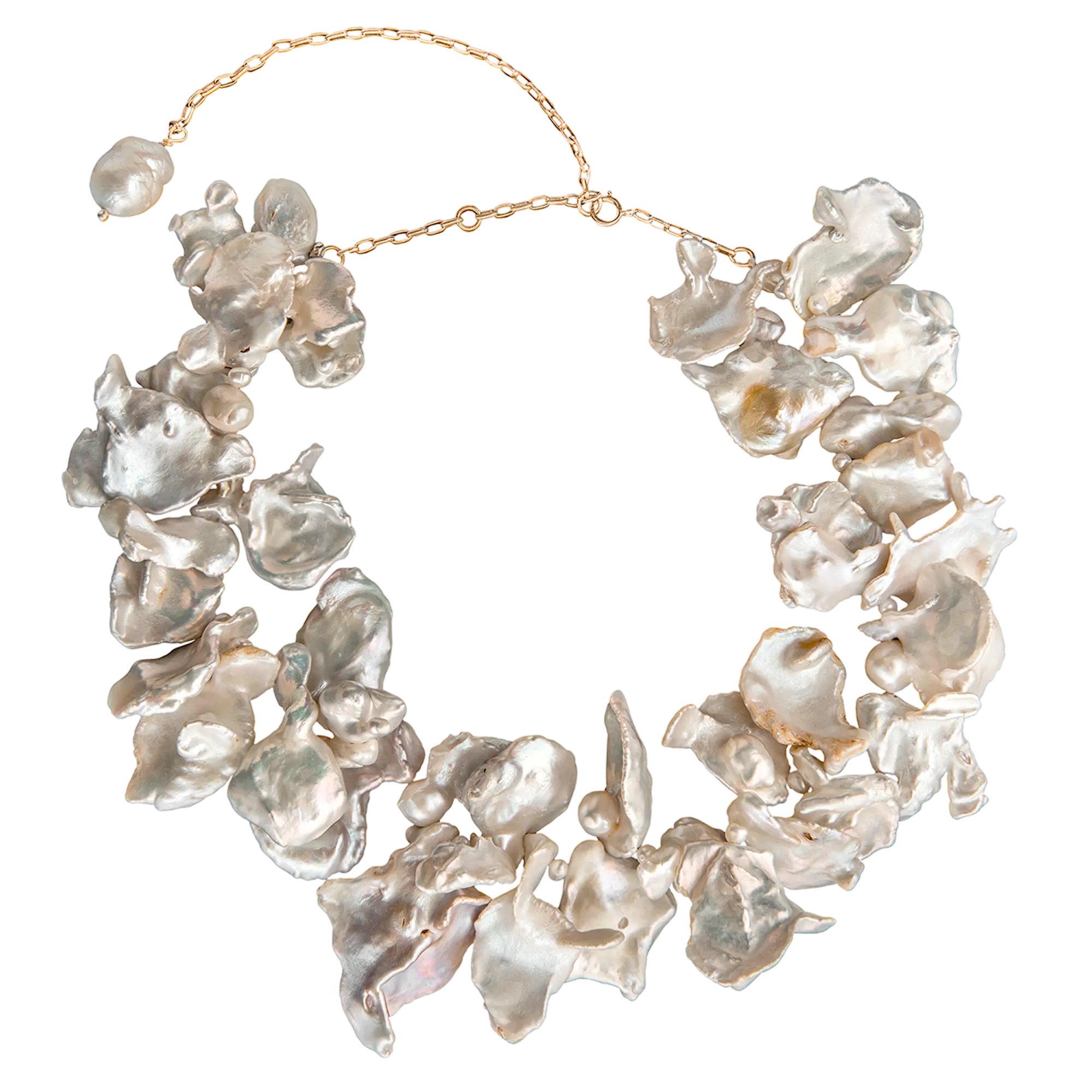 Collier White Keshi Pearls LisaConcept