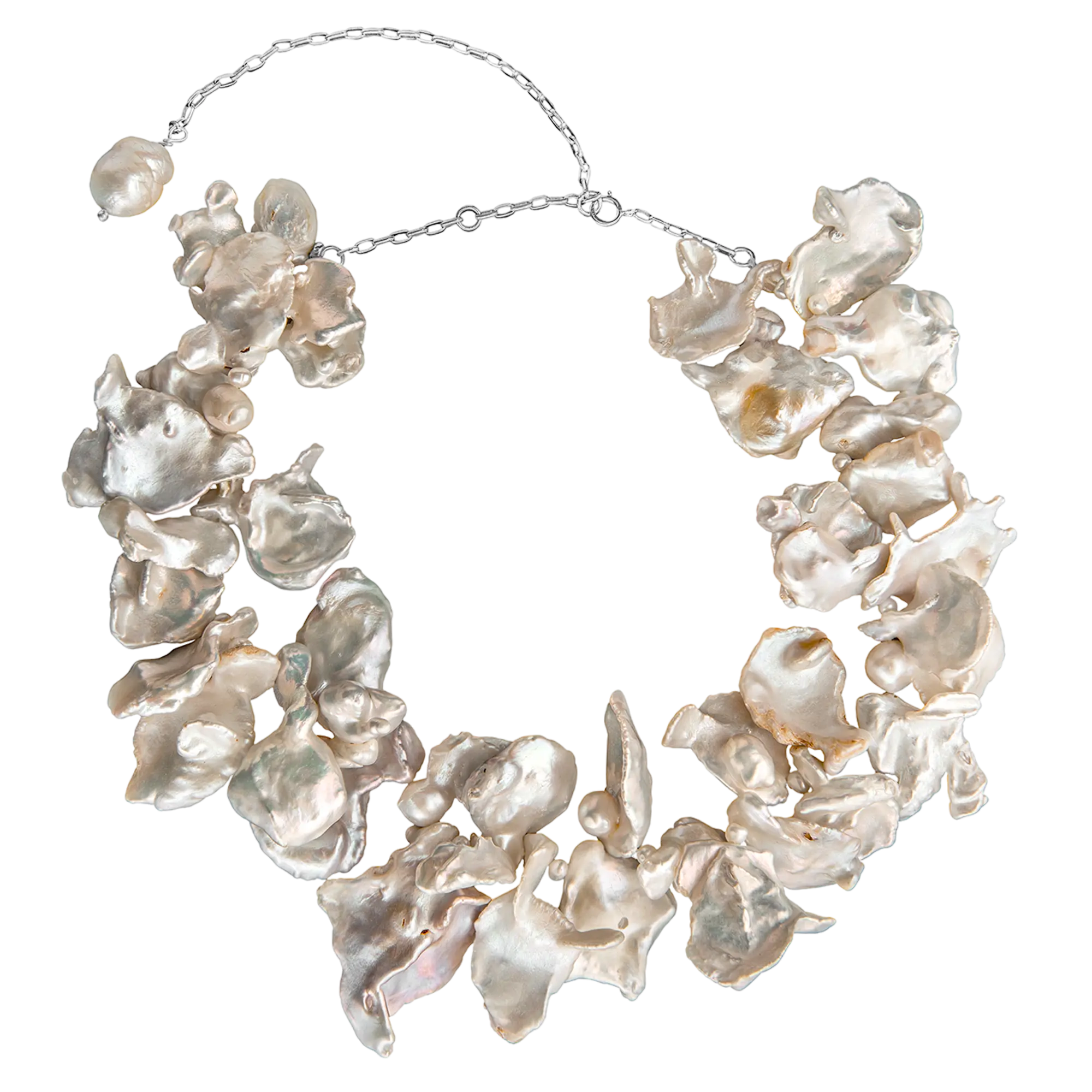 Collier White Keshi Pearls LisaConcept