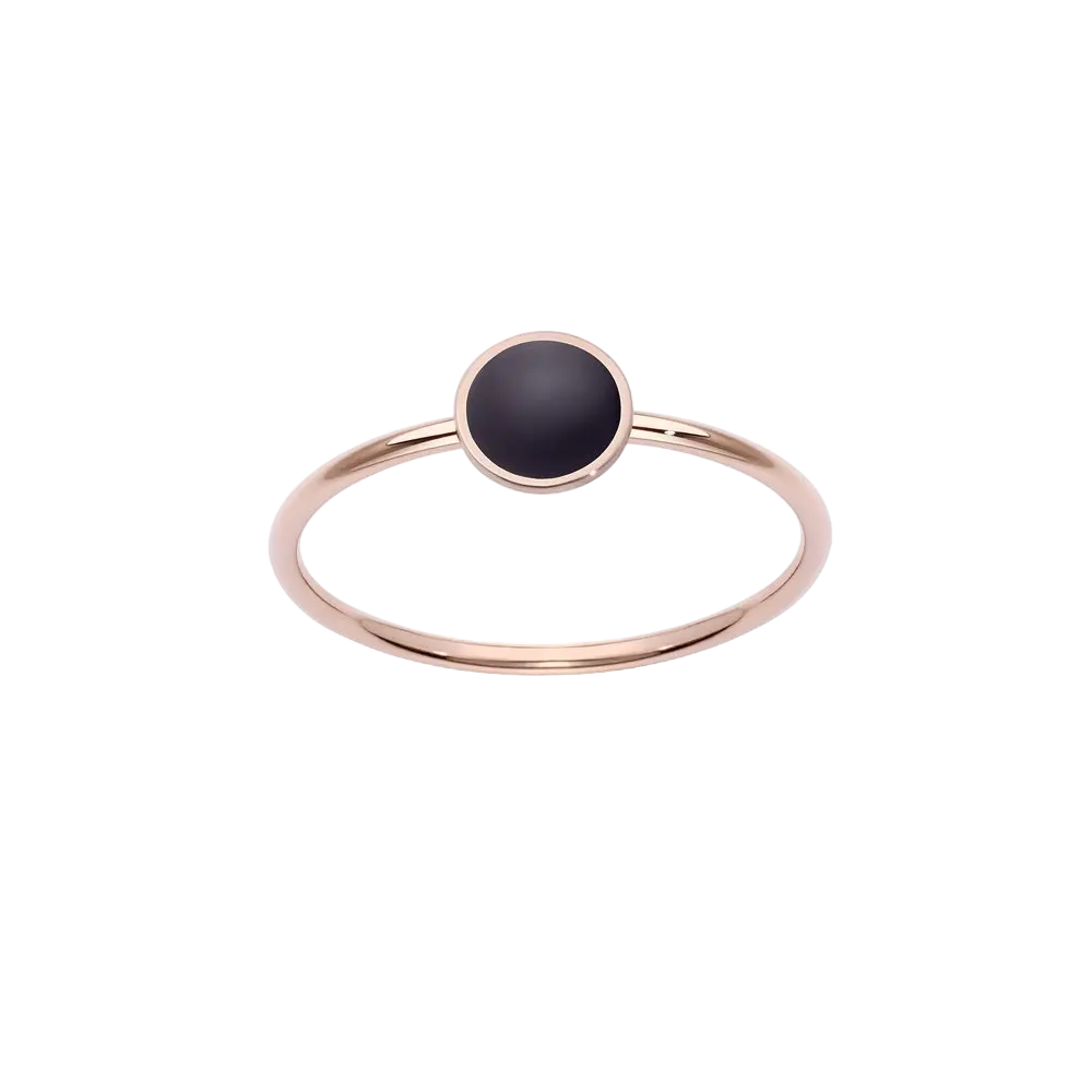 Ring Black Emaille Coin LisaConcept