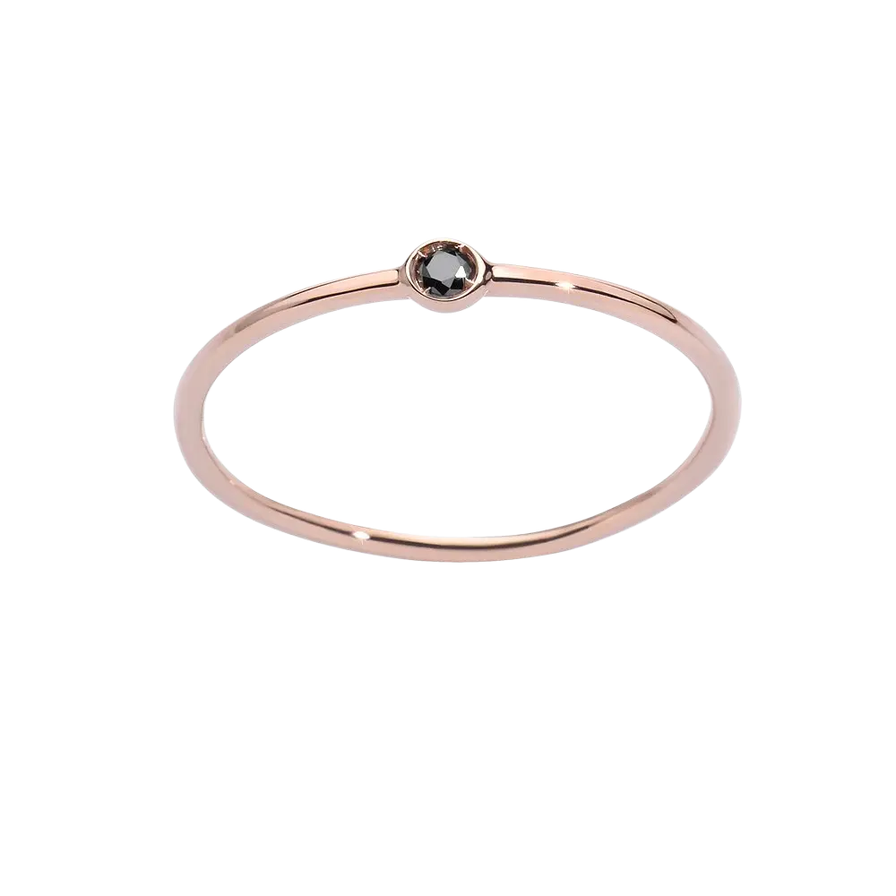 Ring Black Solitary Diamond S LisaConcept