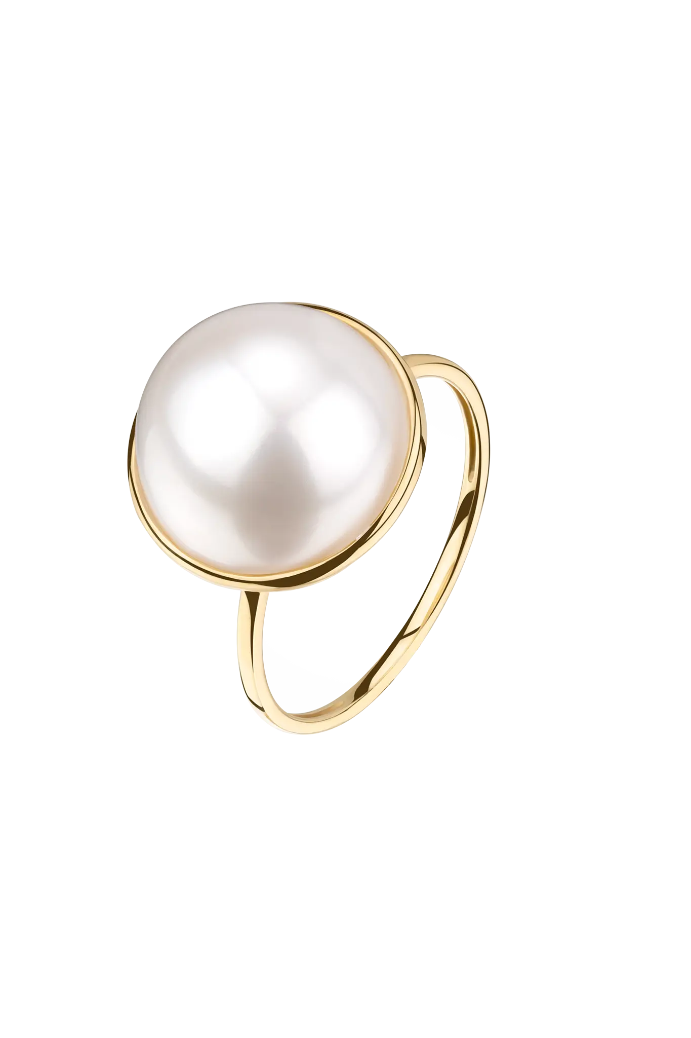 Ring White Pearl Dome Lisa&Co.