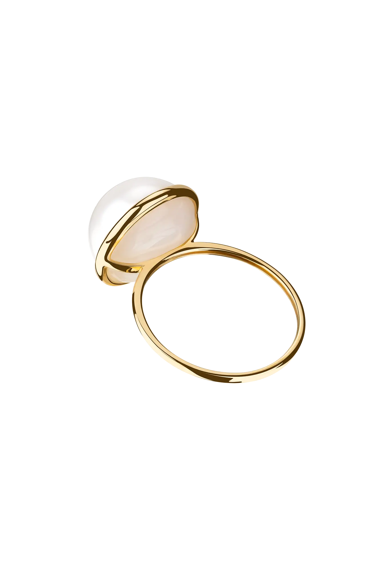 Ring White Pearl Dome Lisa&Co.