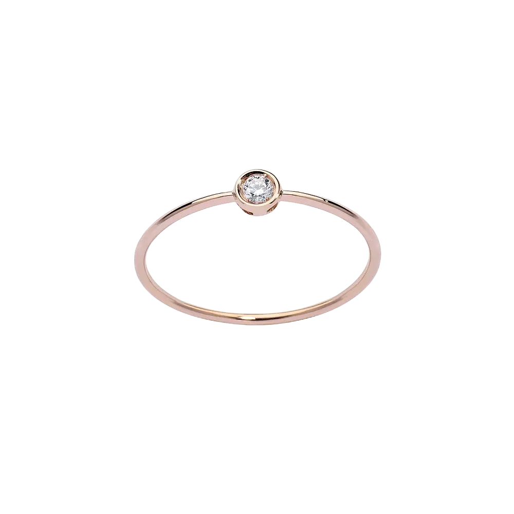Ring White Solitary Diamond M LisaConcept