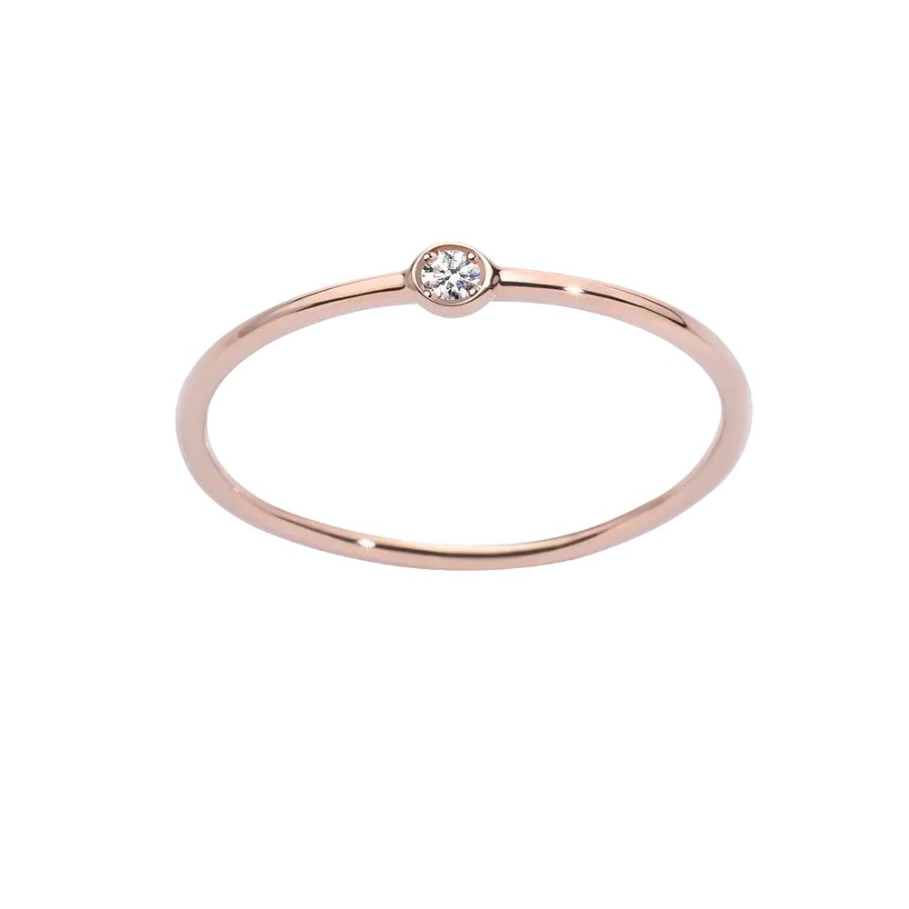 Ring White Solitary Diamond S LisaConcept