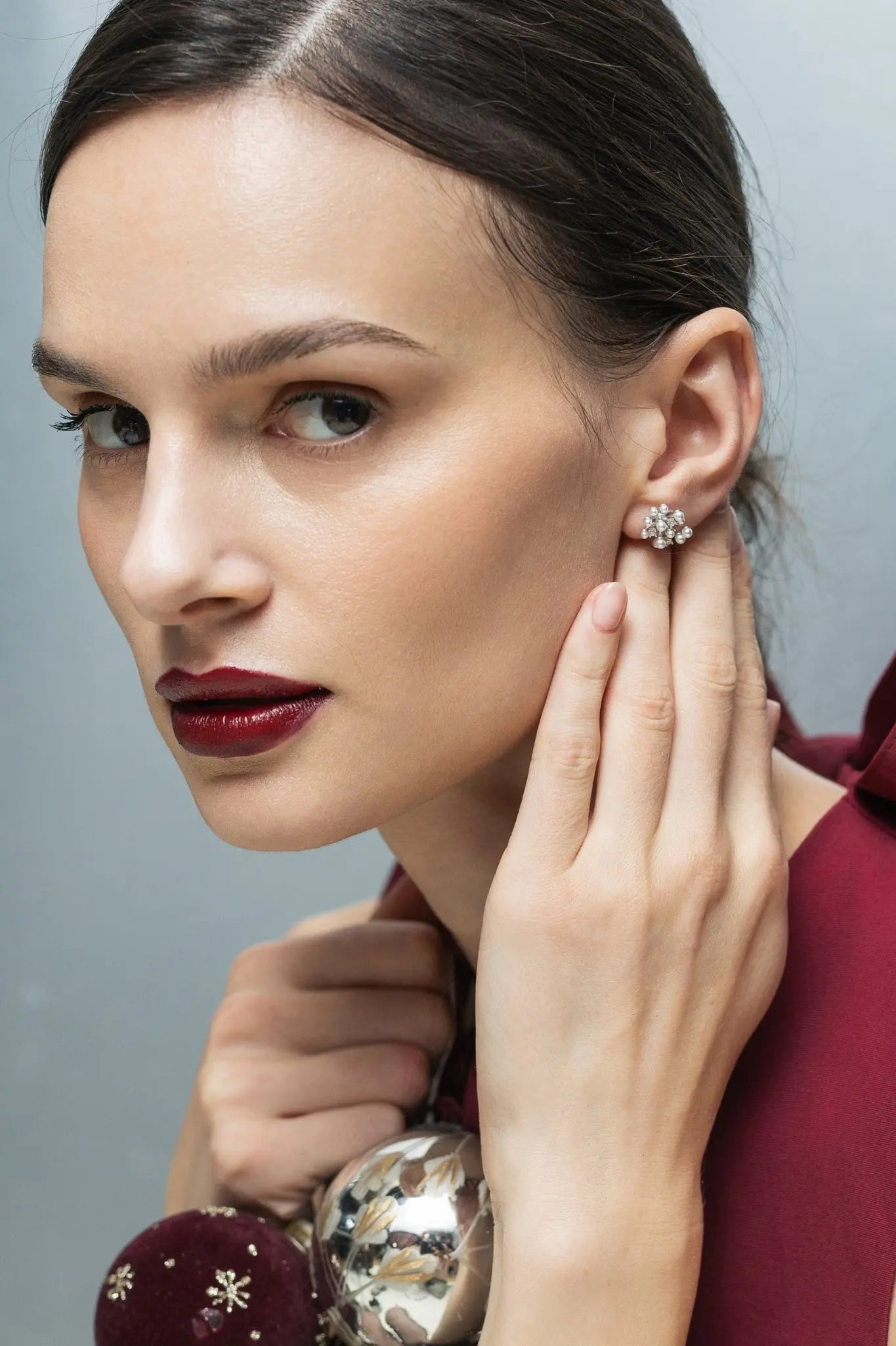 Cercei Argint Pearl Burst Lisa&Co.