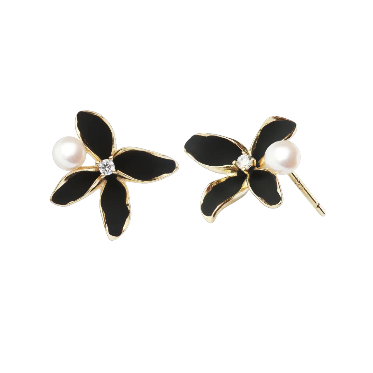 Ohrringe Orchid&Pearl Black LisaConcept