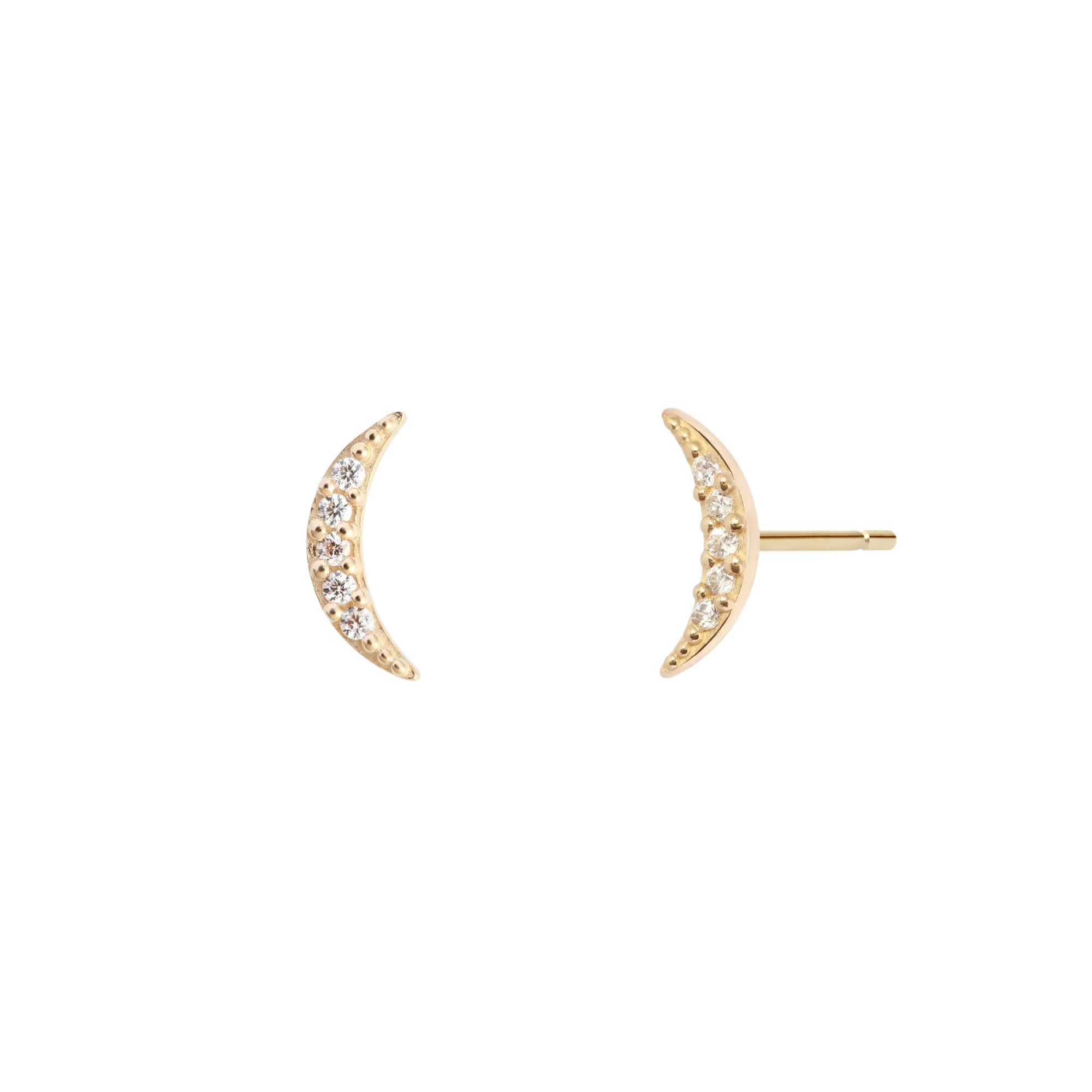 Ohrringe Paved Crescent Moon Lisa&Co.