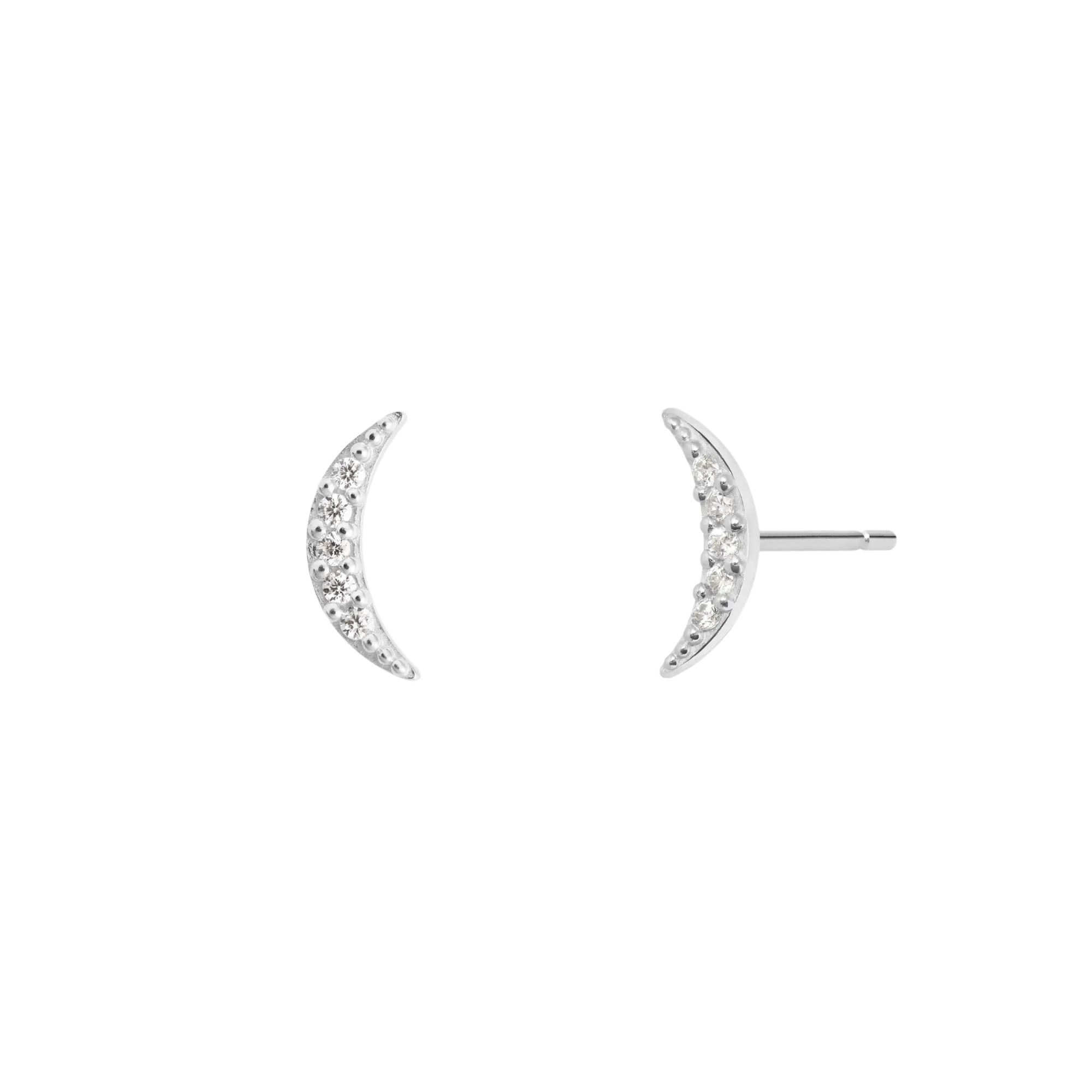 Ohrringe Paved Crescent Moon Lisa&Co.
