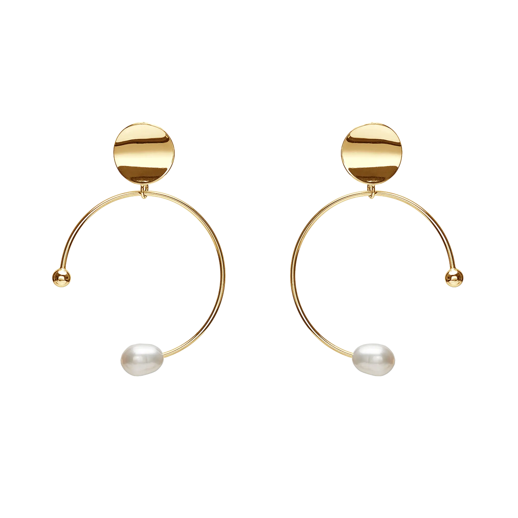 Ohrringe Pearl on Circle - Gold 14K LisaConcept