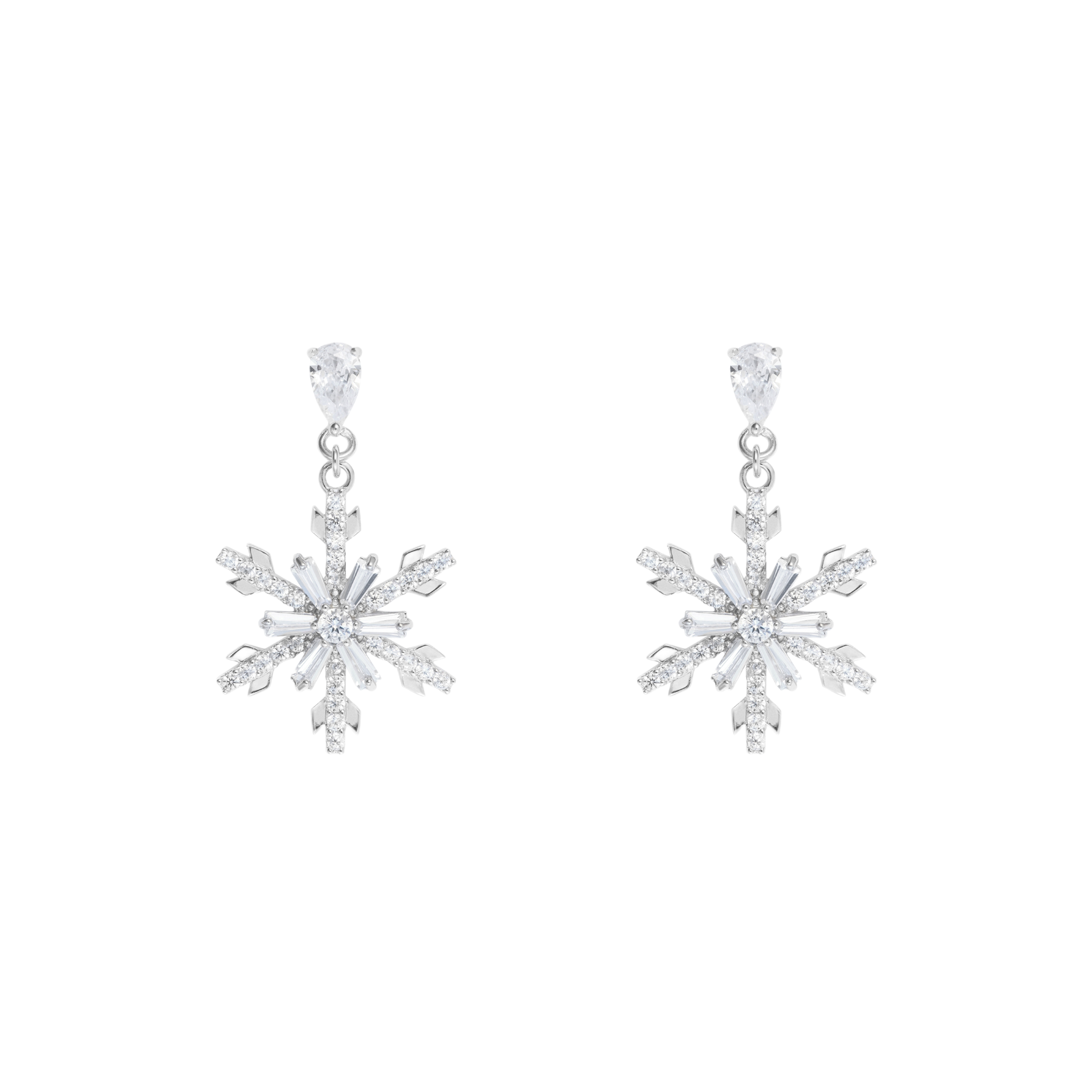 Ohrringe Drop Snowflake Lisa&Co.