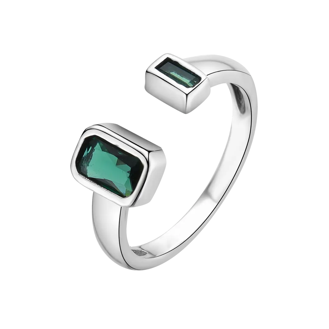 Ring Green Baguette Duo LisaConcept