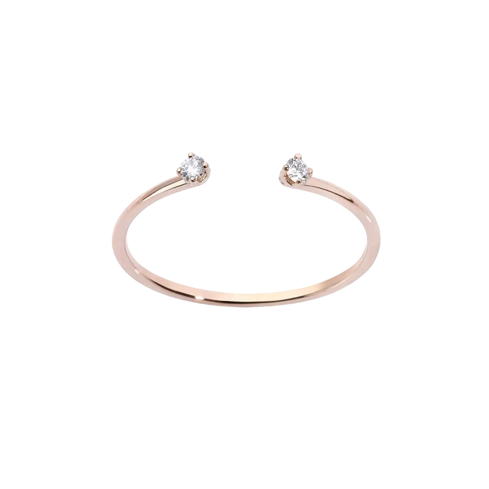 Ring White Diamond Duo LisaConcept