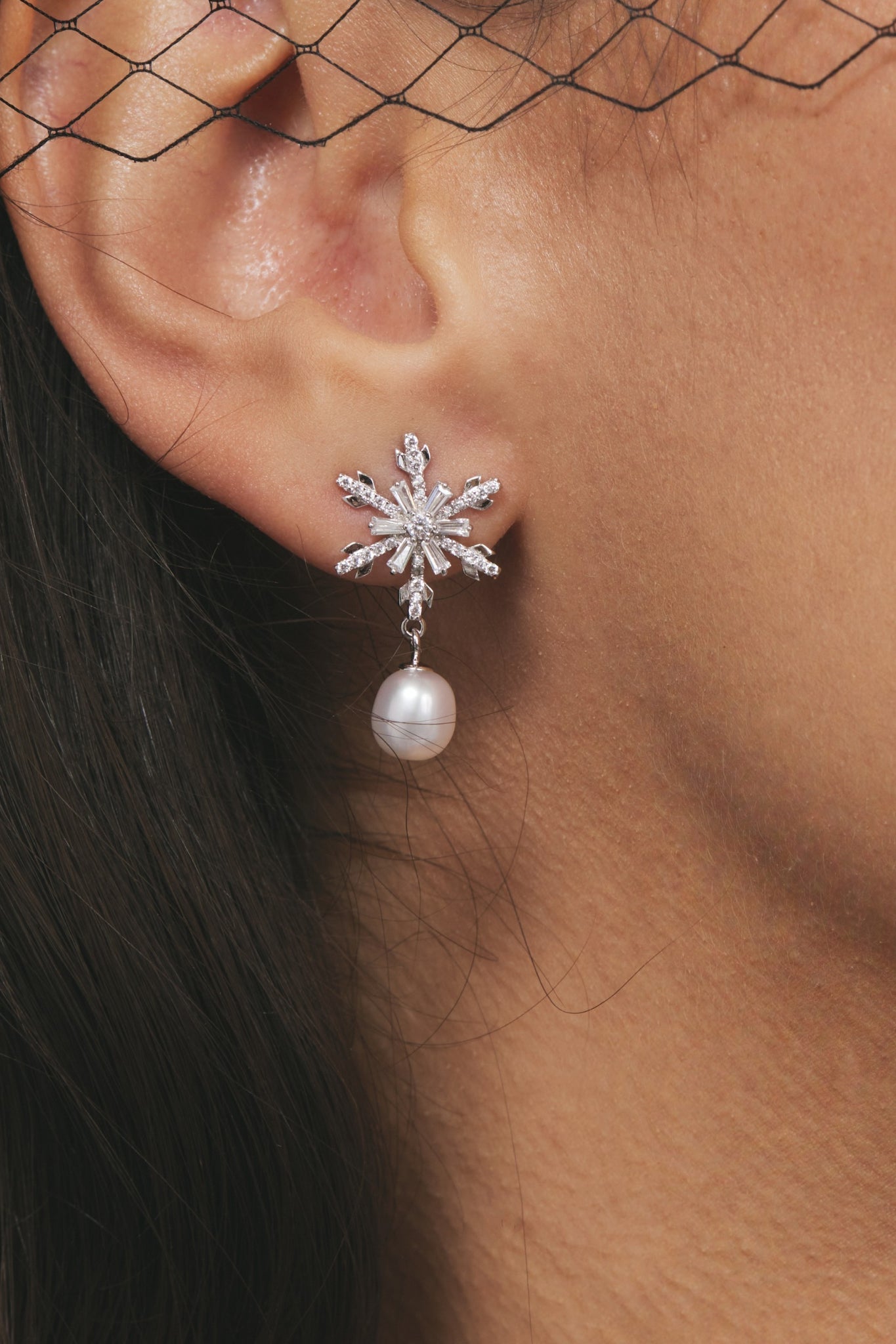 Ohrringe Snowflake & Pearl LisaConcept